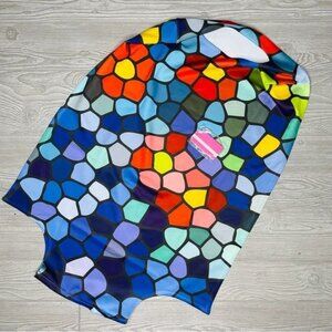 Nwt fvstar large travel luggage cover colorful mosaic design travel carry on bag